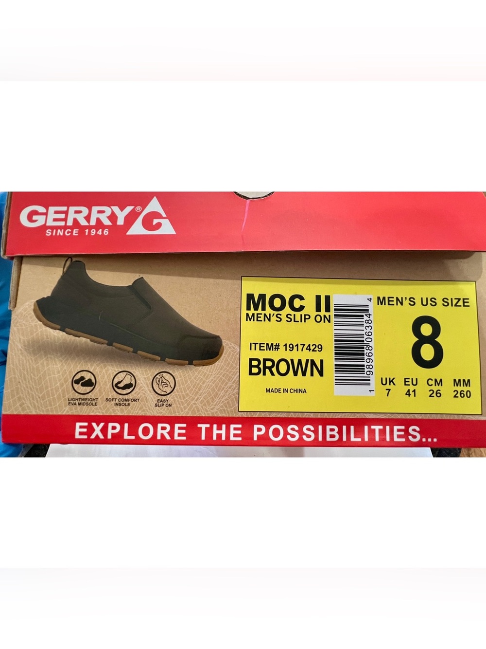 Gerry Slip-On Casual Loafers Moc II in Brown with Black Soles US Men’s 8 - Picture 14 of 14